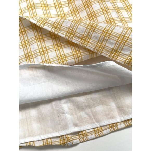 FOREVER 21 Womens MEDIUM Yellow Plaid Lined Sheath Strappy Mini DRESS EUC - Picture 2 of 8